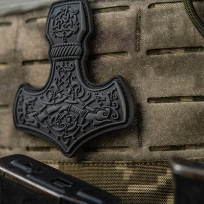 Mjölnir Thor's Hammer PVC Morale Patch – M-Tac Tactical Viking Hook & Loop Patch for Backpack, Plate Carrier & EDC