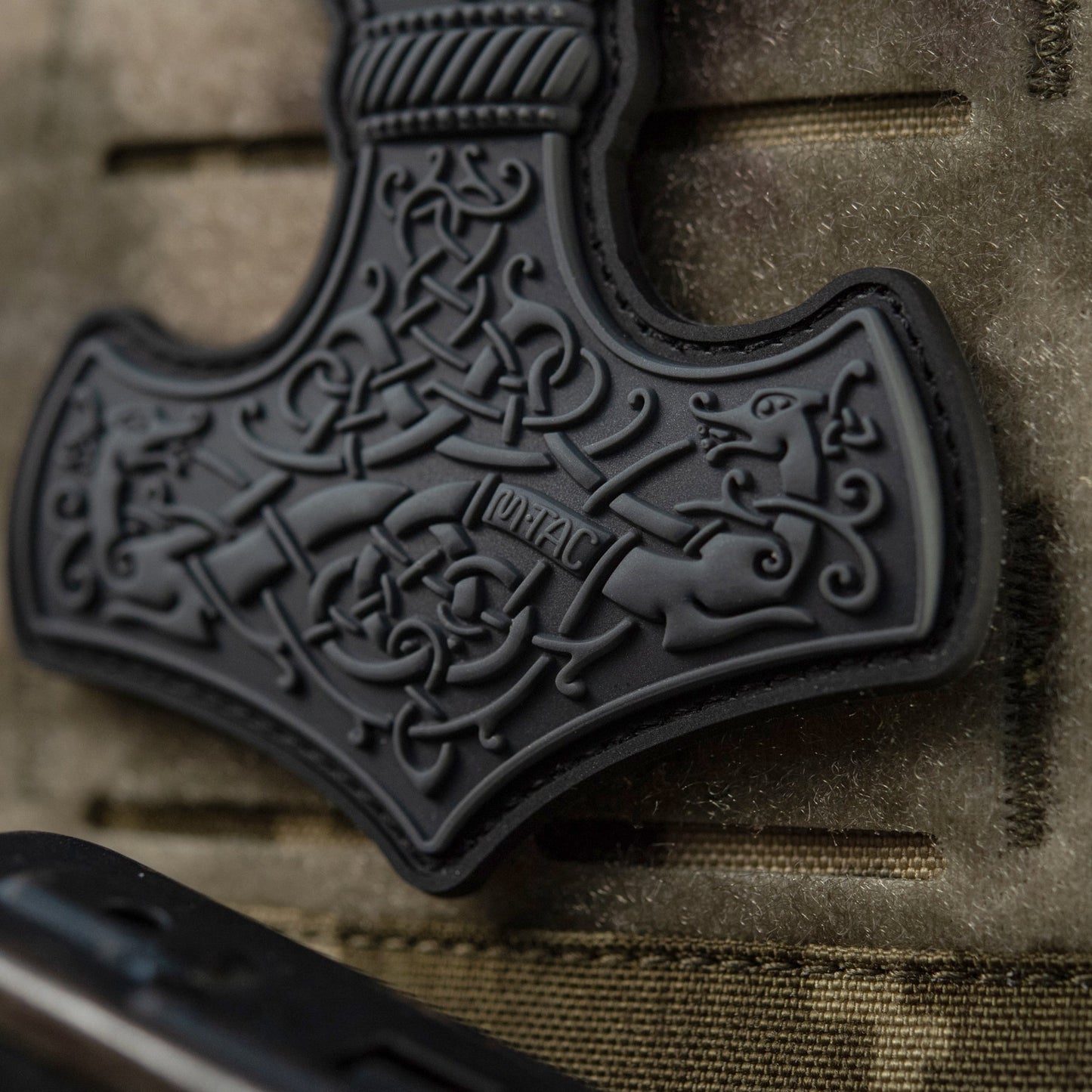Mjölnir Thor's Hammer PVC Morale Patch – M-Tac Tactical Viking Hook & Loop Patch for Backpack, Plate Carrier & EDC