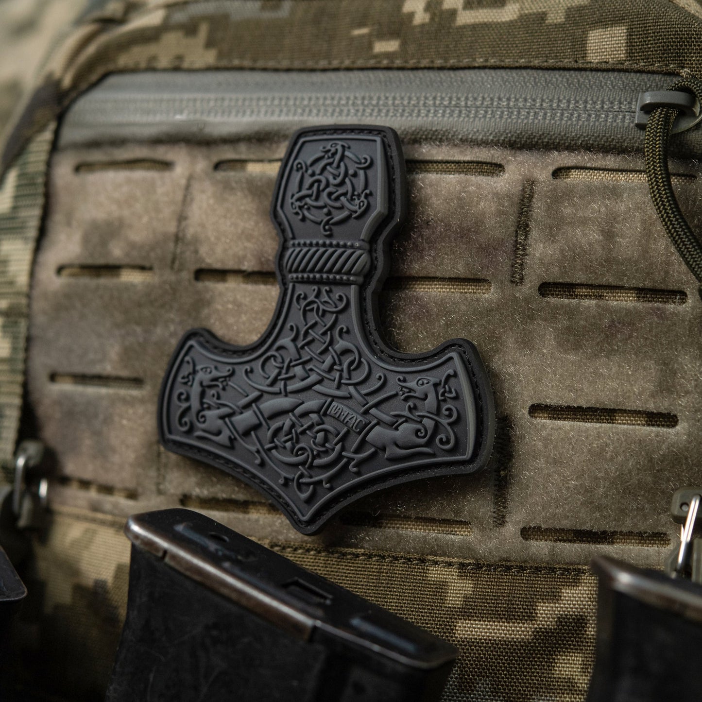 Mjölnir Thor's Hammer PVC Morale Patch – M-Tac Tactical Viking Hook & Loop Patch for Backpack, Plate Carrier & EDC