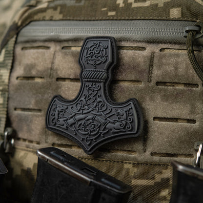 Mjölnir Thor's Hammer PVC Morale Patch – M-Tac Tactical Viking Hook & Loop Patch for Backpack, Plate Carrier & EDC
