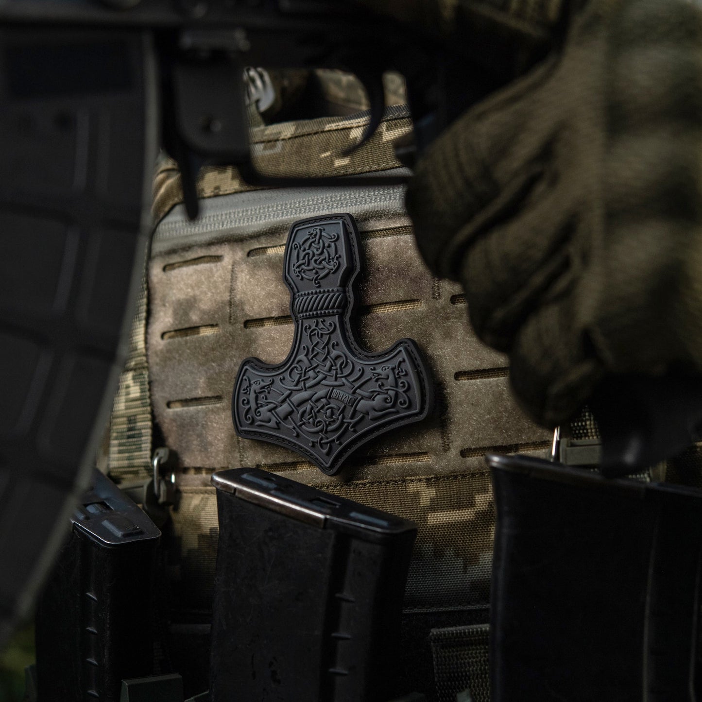 Mjölnir Thor's Hammer PVC Morale Patch – M-Tac Tactical Viking Hook & Loop Patch for Backpack, Plate Carrier & EDC