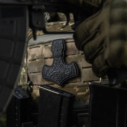 Mjölnir Thor's Hammer PVC Morale Patch – M-Tac Tactical Viking Hook & Loop Patch for Backpack, Plate Carrier & EDC