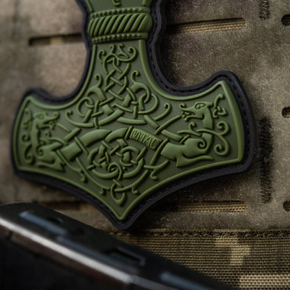 Mjölnir Thor's Hammer PVC Morale Patch – M-Tac Tactical Viking Hook & Loop Patch for Backpack, Plate Carrier & EDC