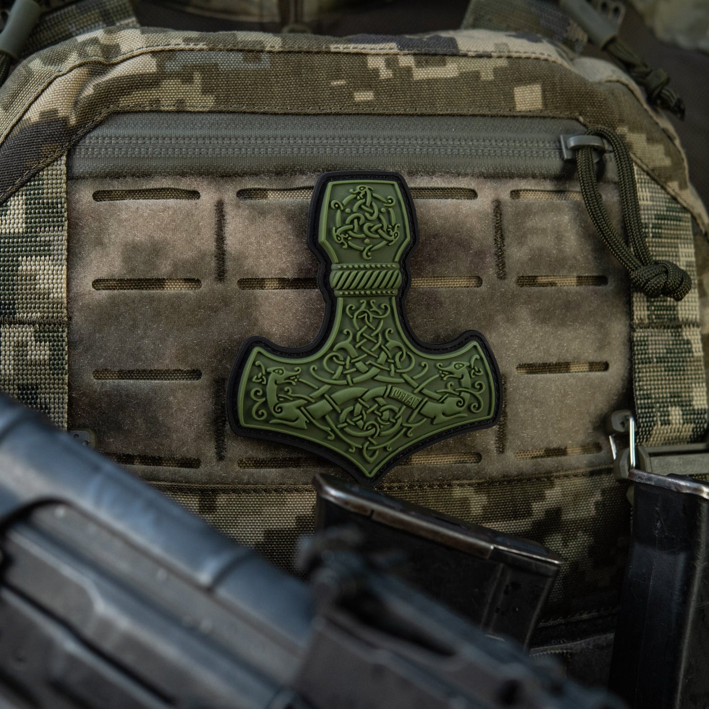 Mjölnir Thor's Hammer PVC Morale Patch – M-Tac Tactical Viking Hook & Loop Patch for Backpack, Plate Carrier & EDC