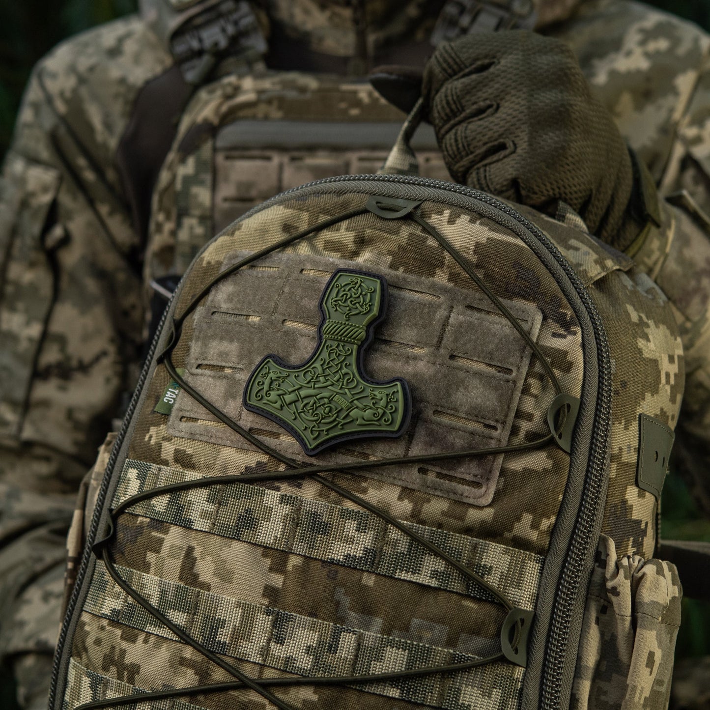 Mjölnir Thor's Hammer PVC Morale Patch – M-Tac Tactical Viking Hook & Loop Patch for Backpack, Plate Carrier & EDC