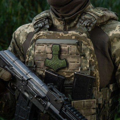 Mjölnir Thor's Hammer PVC Morale Patch – M-Tac Tactical Viking Hook & Loop Patch for Backpack, Plate Carrier & EDC