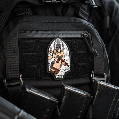 Valkyrie Warrior PVC Morale Patch – M-Tac Tactical Hook & Loop Viking Angel Patch for Backpack, Plate Carrier & Range Bag