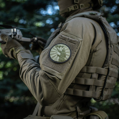 Samurai Drone PVC Morale Patch – M-Tac Tactical Hook & Loop FPV Drone Patch for Backpack, Plate Carrier & Range Bag