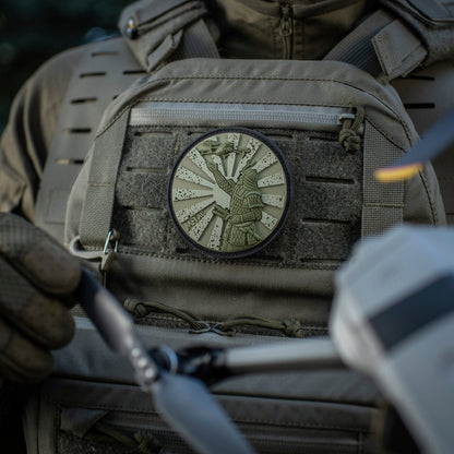 Samurai Drone PVC Morale Patch – M-Tac Tactical Hook & Loop FPV Drone Patch for Backpack, Plate Carrier & Range Bag