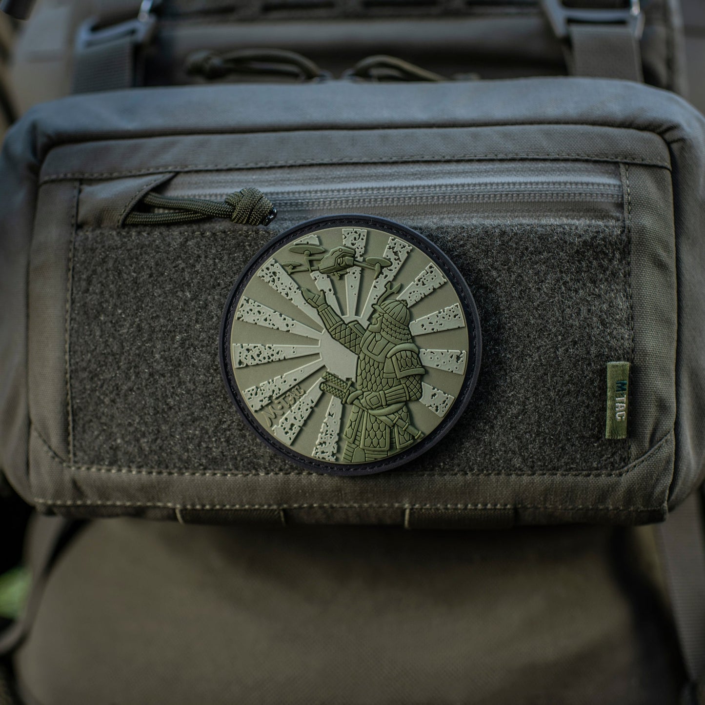 Samurai Drone PVC Morale Patch – M-Tac Tactical Hook & Loop FPV Drone Patch for Backpack, Plate Carrier & Range Bag