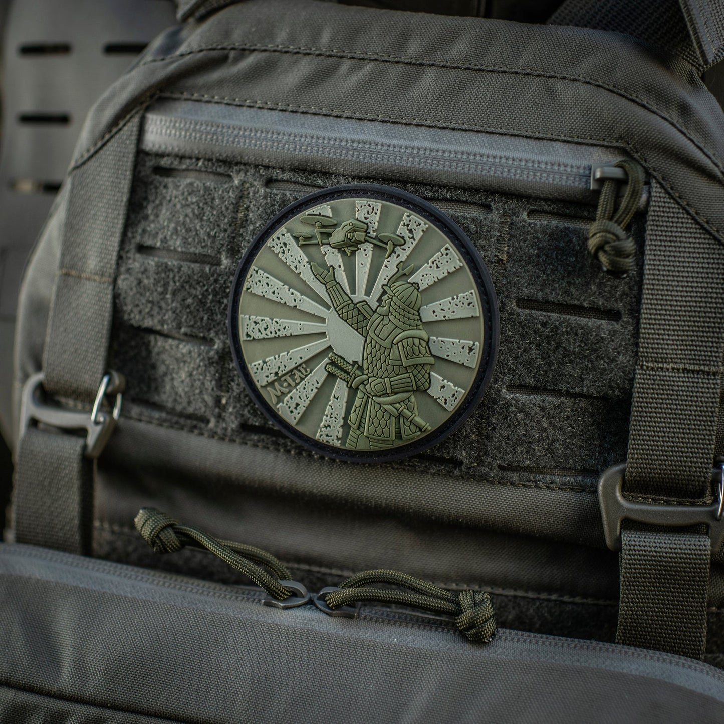 Samurai Drone PVC Morale Patch – M-Tac Tactical Hook & Loop FPV Drone Patch for Backpack, Plate Carrier & Range Bag