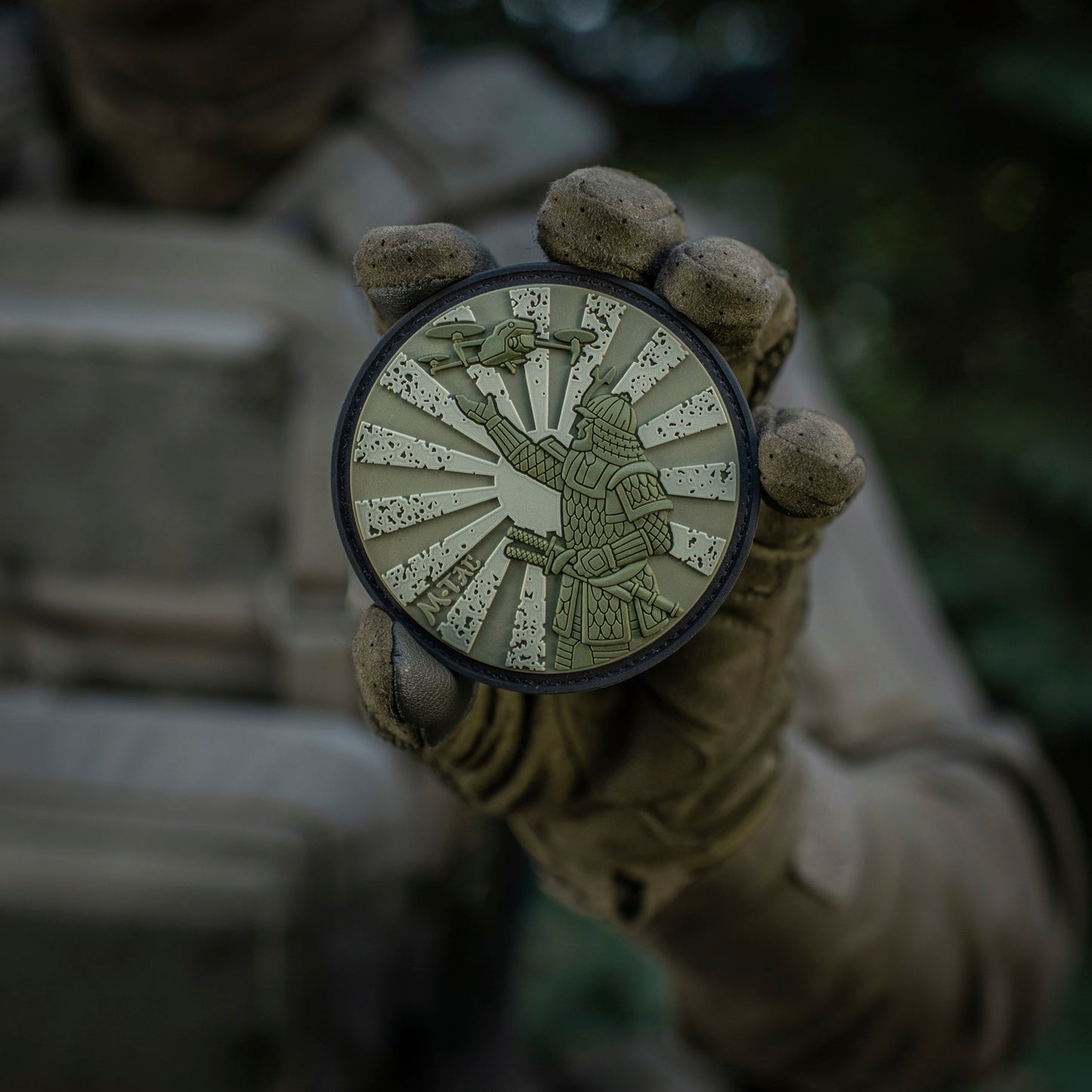 Samurai Drone PVC Morale Patch – M-Tac Tactical Hook & Loop FPV Drone Patch for Backpack, Plate Carrier & Range Bag