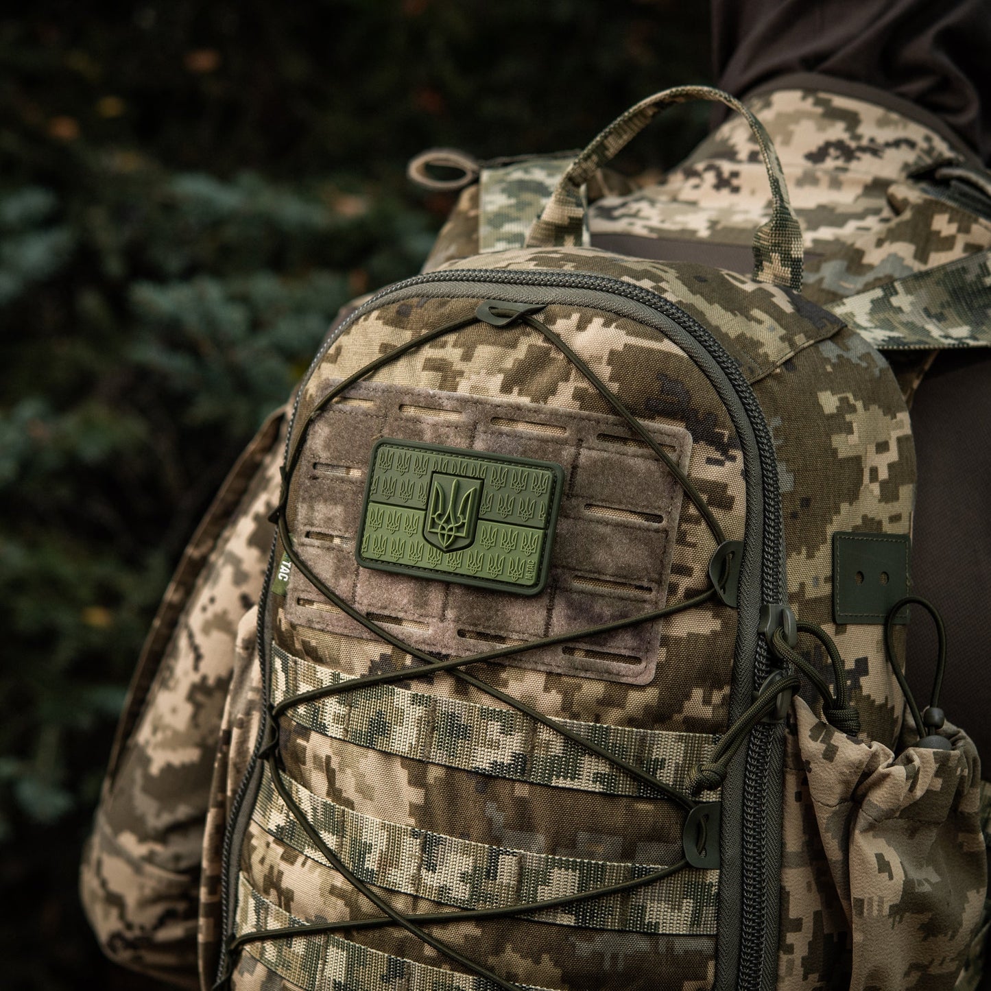 Ukraine Flag Embossed PVC Morale Patch – M-Tac Tactical Hook & Loop Ukrainian Trident Patch for Backpack, Plate Carrier & Uniform