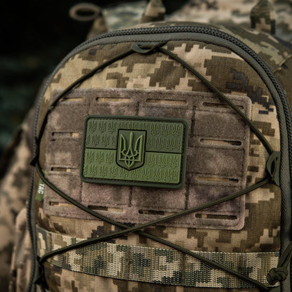 Ukraine Flag Embossed PVC Morale Patch – M-Tac Tactical Hook & Loop Ukrainian Trident Patch for Backpack, Plate Carrier & Uniform