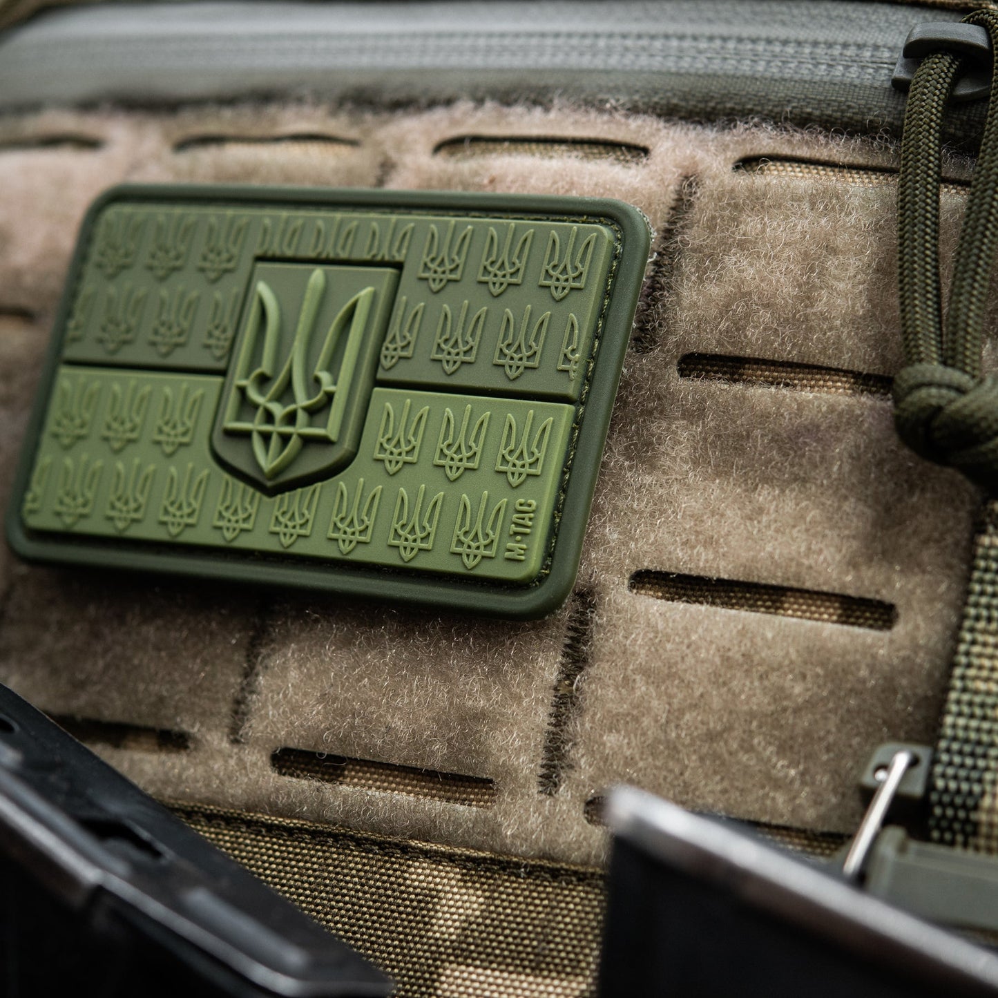 Ukraine Flag Embossed PVC Morale Patch – M-Tac Tactical Hook & Loop Ukrainian Trident Patch for Backpack, Plate Carrier & Uniform
