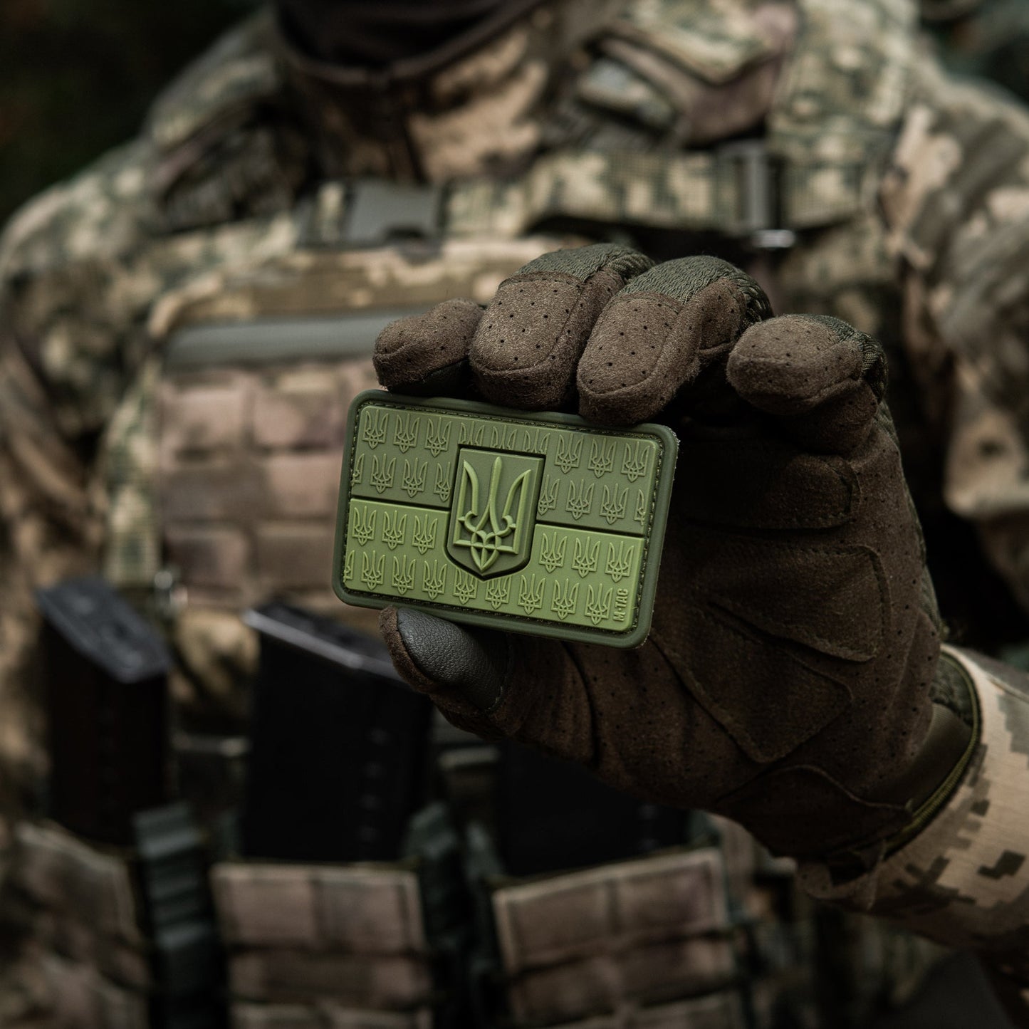 Ukraine Flag Embossed PVC Morale Patch – M-Tac Tactical Hook & Loop Ukrainian Trident Patch for Backpack, Plate Carrier & Uniform