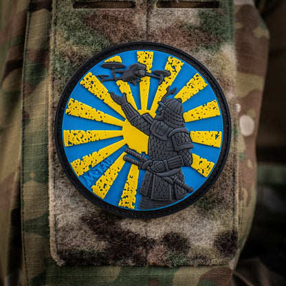Samurai Drone PVC Morale Patch – M-Tac Tactical Hook & Loop FPV Drone Patch for Backpack, Plate Carrier & Range Bag