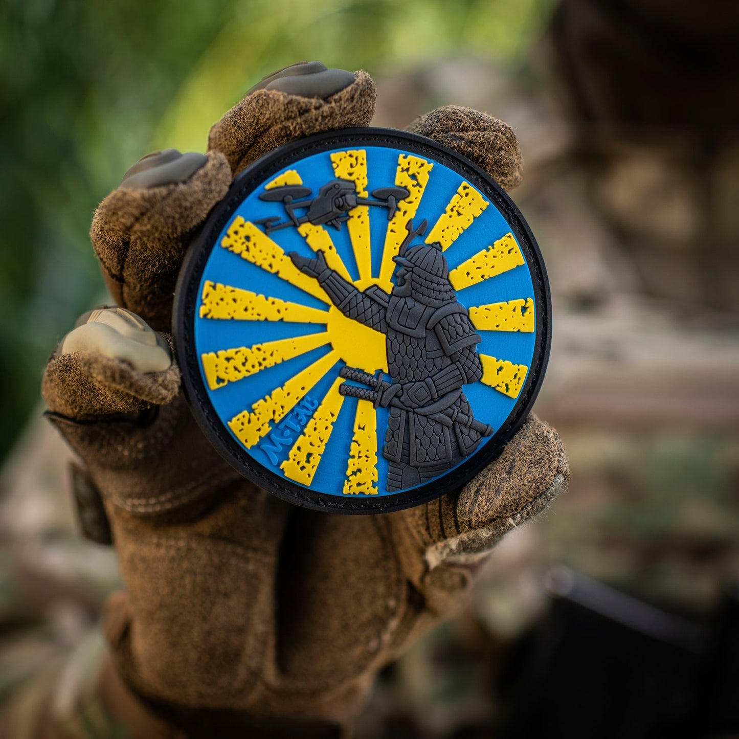 Samurai Drone PVC Morale Patch – M-Tac Tactical Hook & Loop FPV Drone Patch for Backpack, Plate Carrier & Range Bag