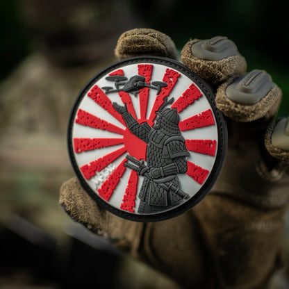 Samurai Drone PVC Morale Patch – M-Tac Tactical Hook & Loop FPV Drone Patch for Backpack, Plate Carrier & Range Bag