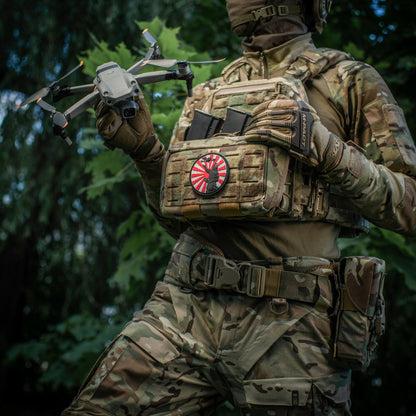 Samurai Drone PVC Morale Patch – M-Tac Tactical Hook & Loop FPV Drone Patch for Backpack, Plate Carrier & Range Bag