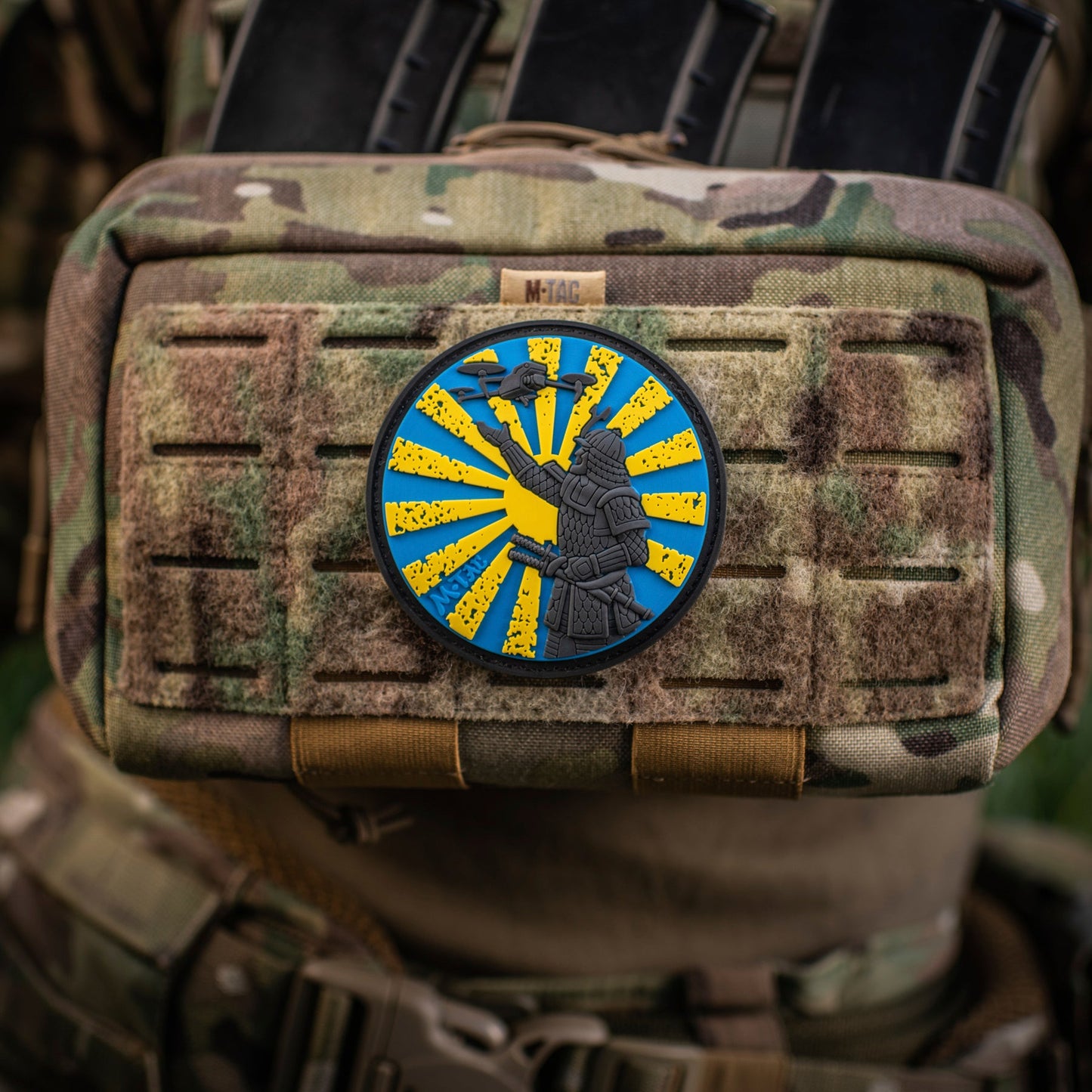 Samurai Drone PVC Morale Patch – M-Tac Tactical Hook & Loop FPV Drone Patch for Backpack, Plate Carrier & Range Bag