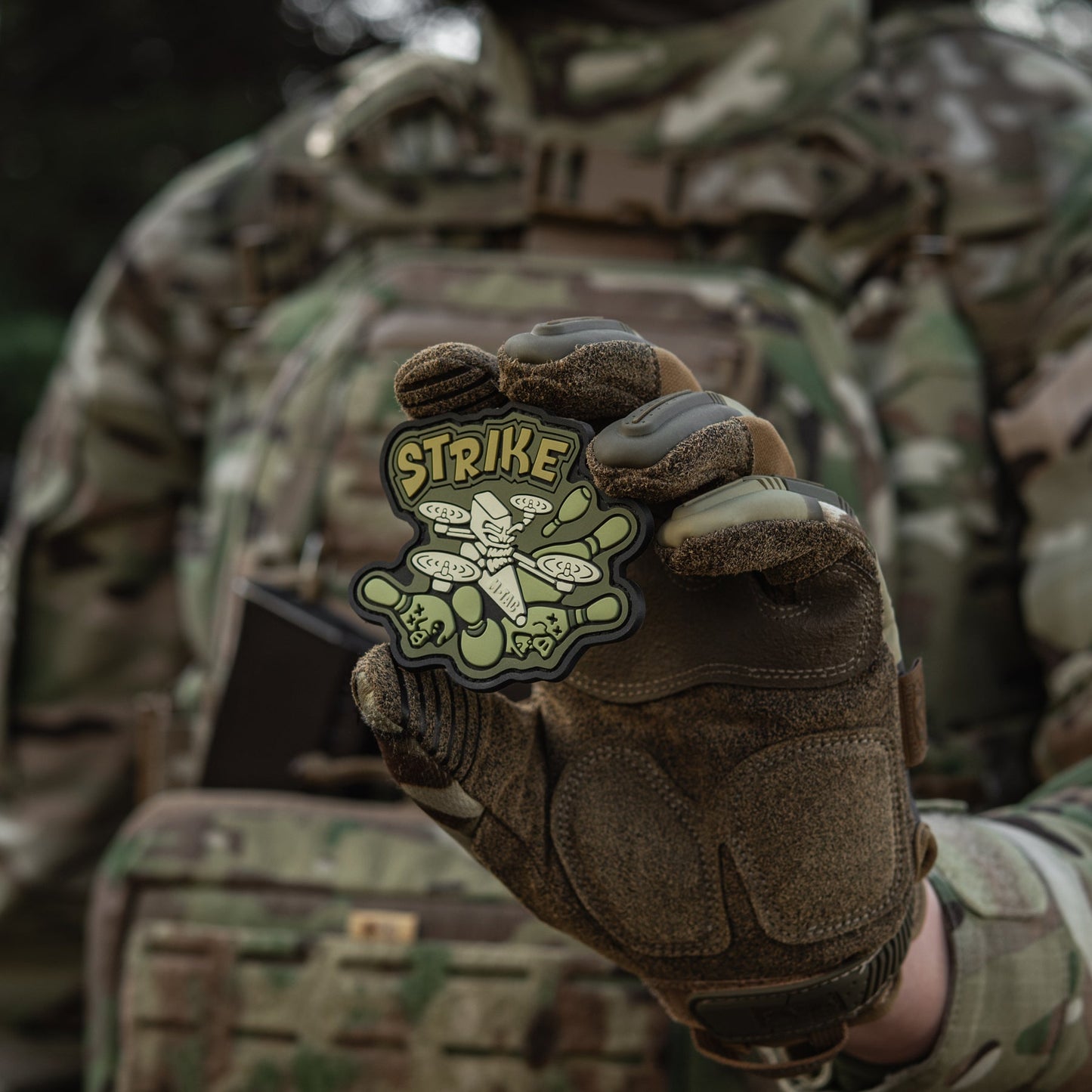 Strike FPV Drone PVC Morale Patch – M-Tac Tactical Hook & Loop UAV Patch for Backpack, Plate Carrier & Range Bag