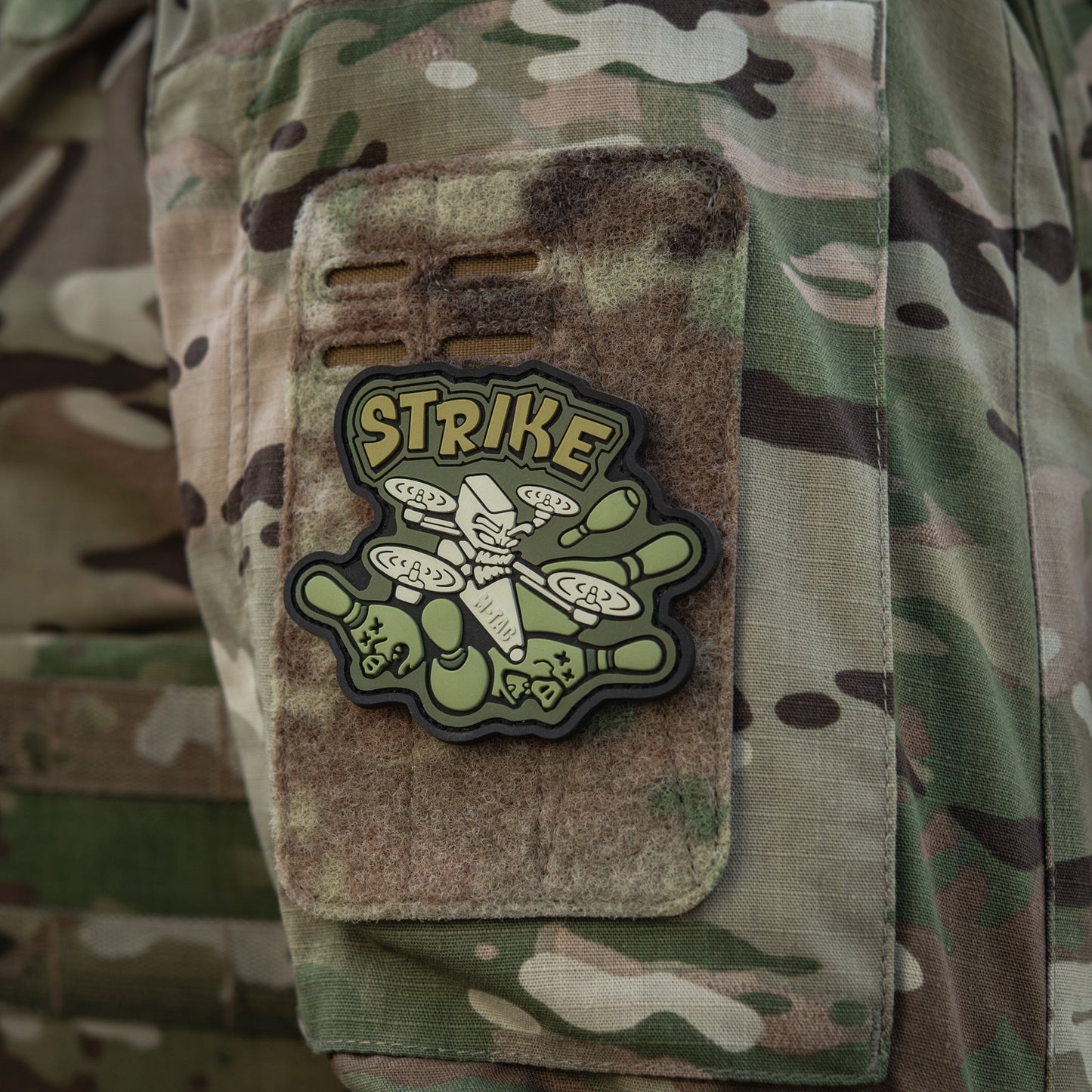 Strike FPV Drone PVC Morale Patch – M-Tac Tactical Hook & Loop UAV Patch for Backpack, Plate Carrier & Range Bag