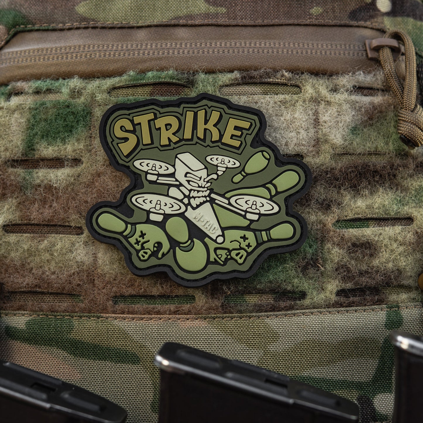 Strike FPV Drone PVC Morale Patch – M-Tac Tactical Hook & Loop UAV Patch for Backpack, Plate Carrier & Range Bag