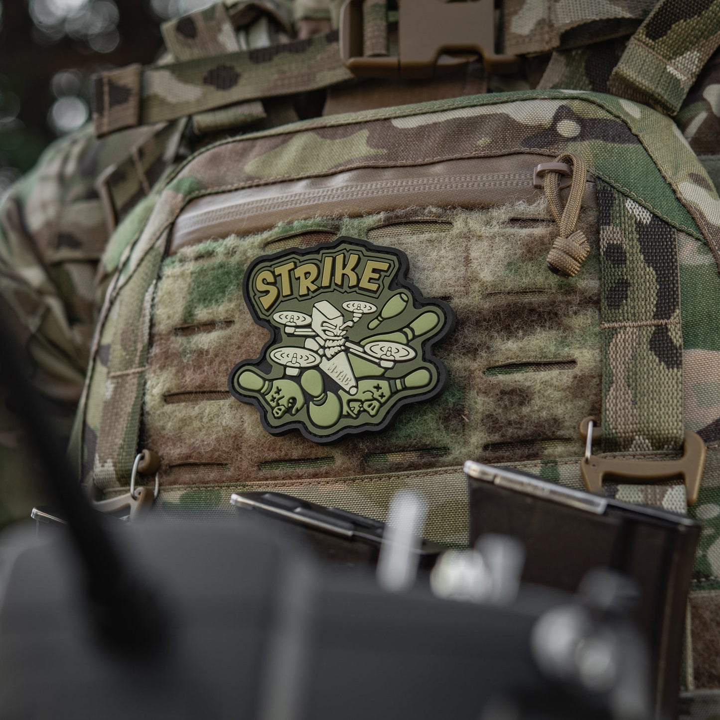 Strike FPV Drone PVC Morale Patch – M-Tac Tactical Hook & Loop UAV Patch for Backpack, Plate Carrier & Range Bag
