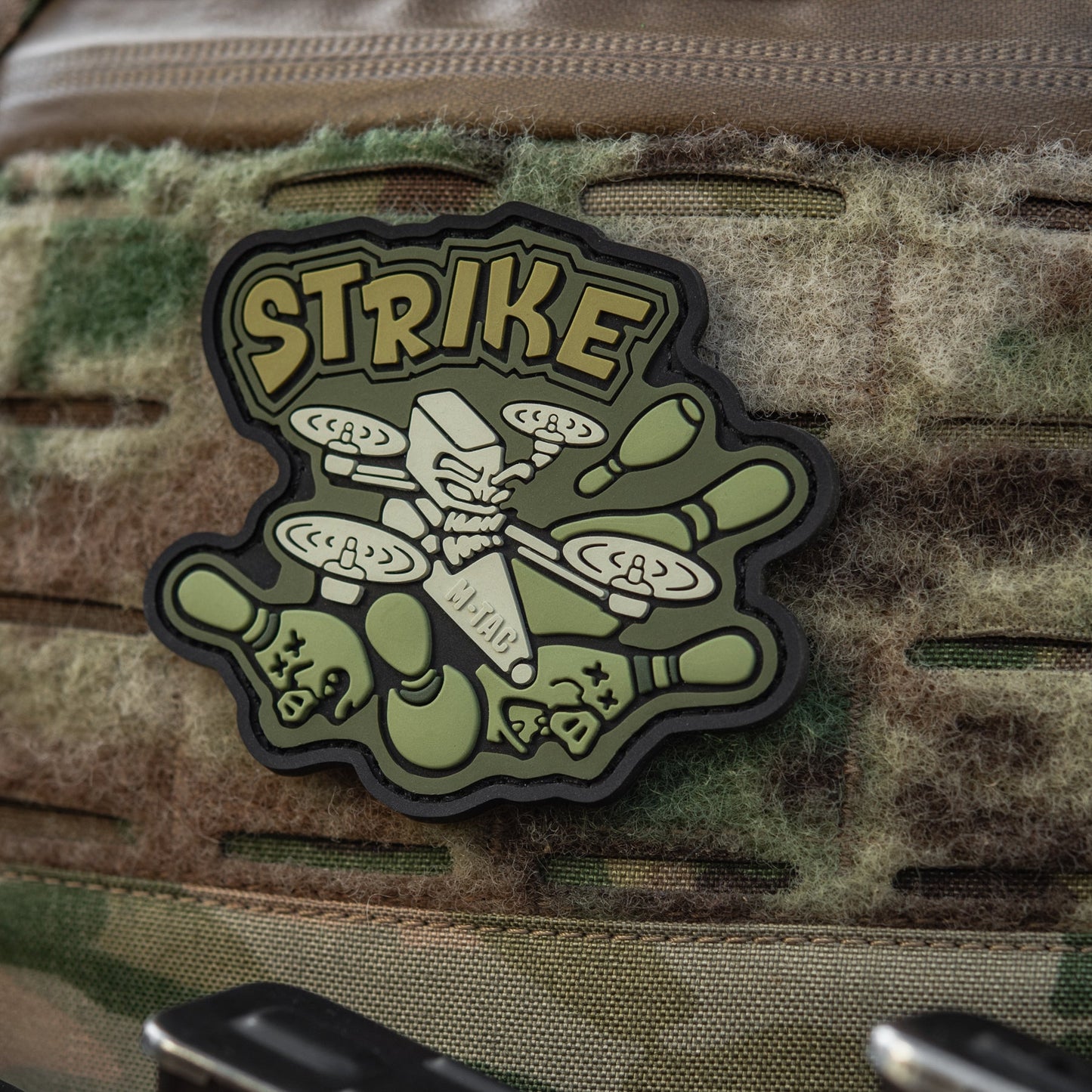 Strike FPV Drone PVC Morale Patch – M-Tac Tactical Hook & Loop UAV Patch for Backpack, Plate Carrier & Range Bag