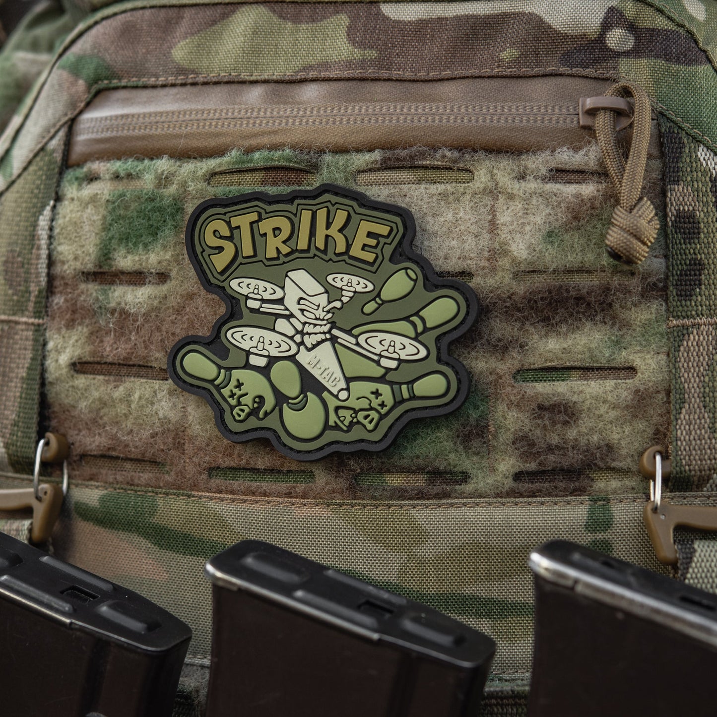 Strike FPV Drone PVC Morale Patch – M-Tac Tactical Hook & Loop UAV Patch for Backpack, Plate Carrier & Range Bag