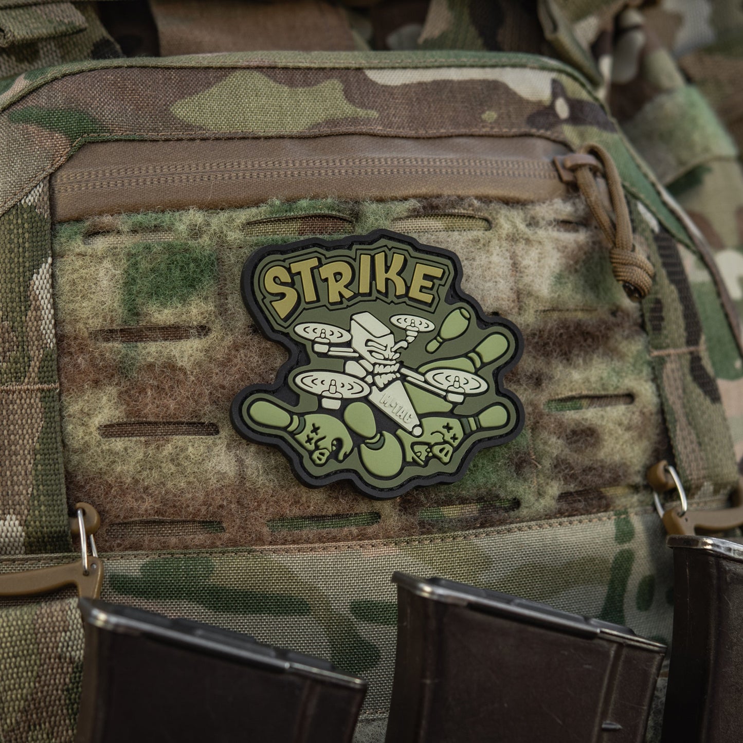 Strike FPV Drone PVC Morale Patch – M-Tac Tactical Hook & Loop UAV Patch for Backpack, Plate Carrier & Range Bag