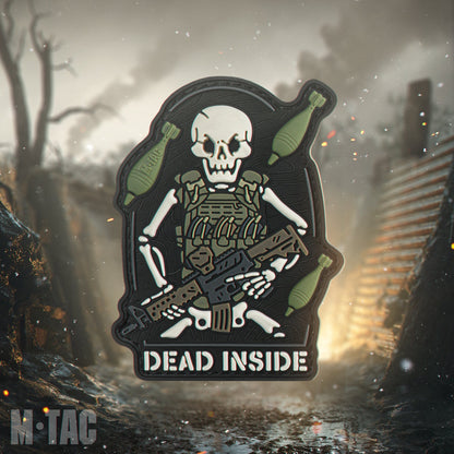Dead Inside Skeleton PVC Morale Patch – Tactical Hook & Loop Backpack, Plate Carrier & Range Bag Patch
