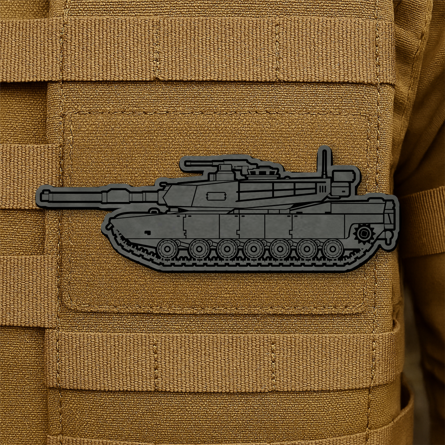 M1 Abrams Main Battle Tank Engraved Morale Patch – 1.4” x 4” Hook & Loop Tactical Patch | Made in USA