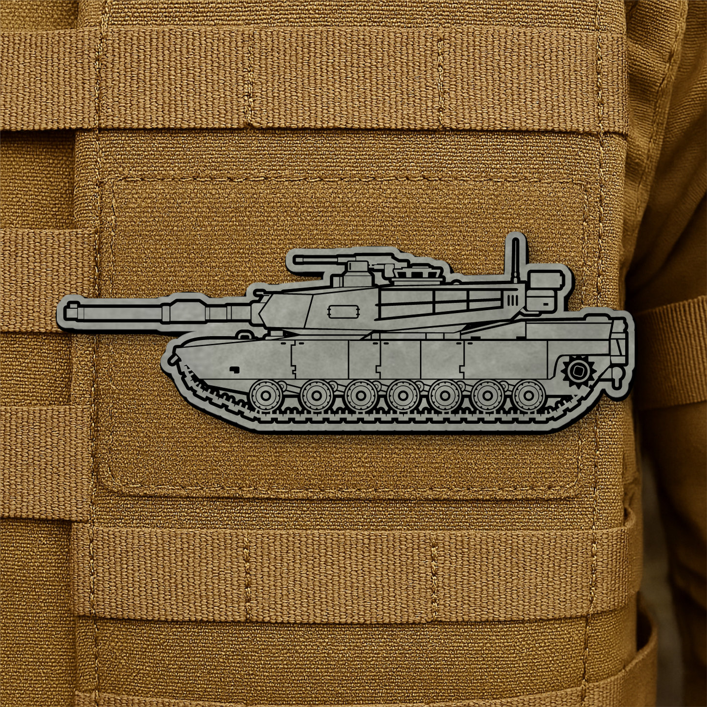 M1 Abrams Main Battle Tank Engraved Morale Patch – 1.4” x 4” Hook & Loop Tactical Patch | Made in USA