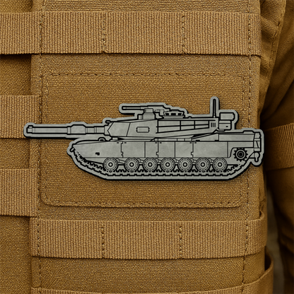 M1 Abrams Main Battle Tank Engraved Morale Patch – 1.4” x 4” Hook & Loop Tactical Patch | Made in USA