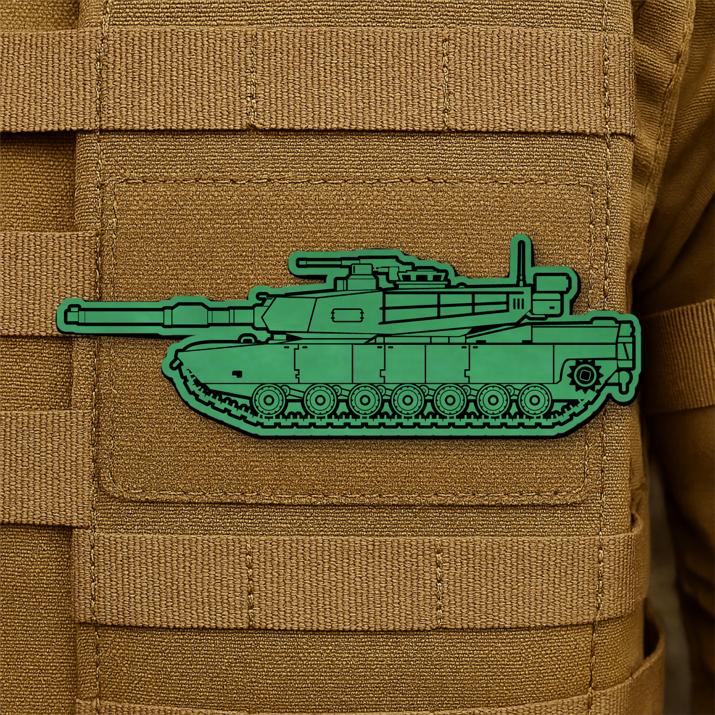M1 Abrams Main Battle Tank Engraved Morale Patch – 1.4” x 4” Hook & Loop Tactical Patch | Made in USA