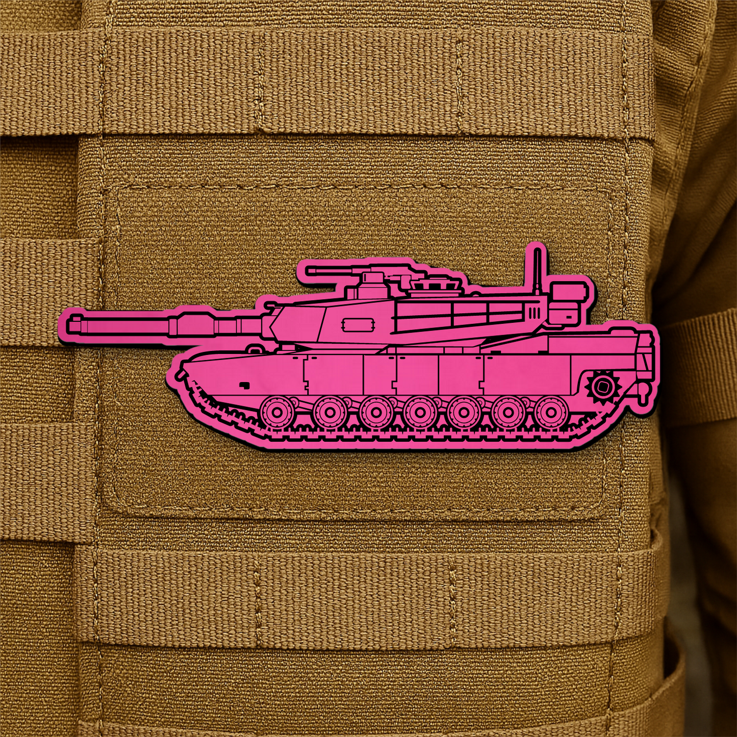 M1 Abrams Main Battle Tank Engraved Morale Patch – 1.4” x 4” Hook & Loop Tactical Patch | Made in USA