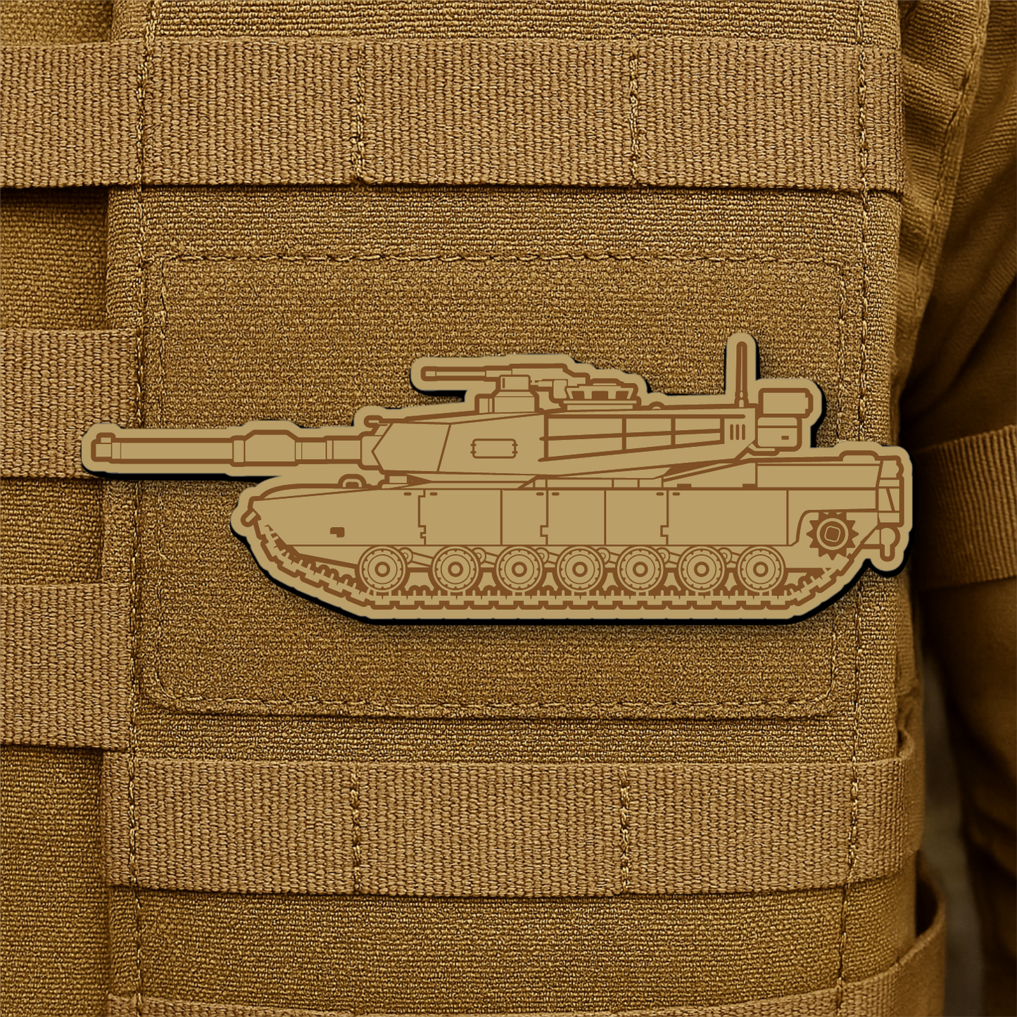 M1 Abrams Main Battle Tank Engraved Morale Patch – 1.4” x 4” Hook & Loop Tactical Patch | Made in USA
