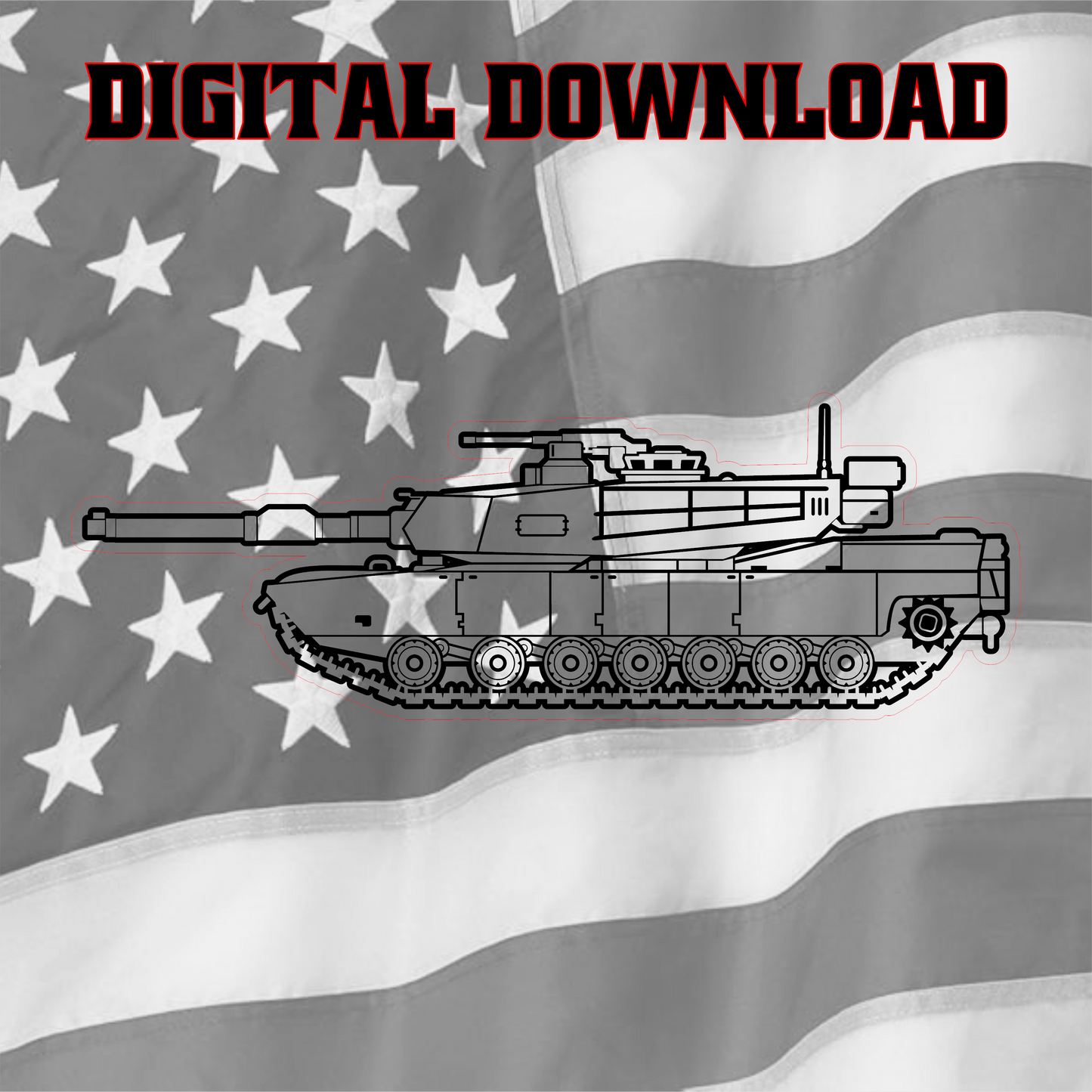 M1 Abrams Main Battle Tank Engraving Digital File Download