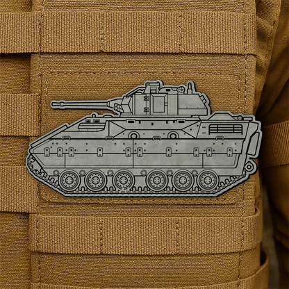 M2/M3 Bradley Fighting Vehicle Engraved Morale Patch – 1.4” x 3” Hook & Loop Tactical Patch | Made in USA