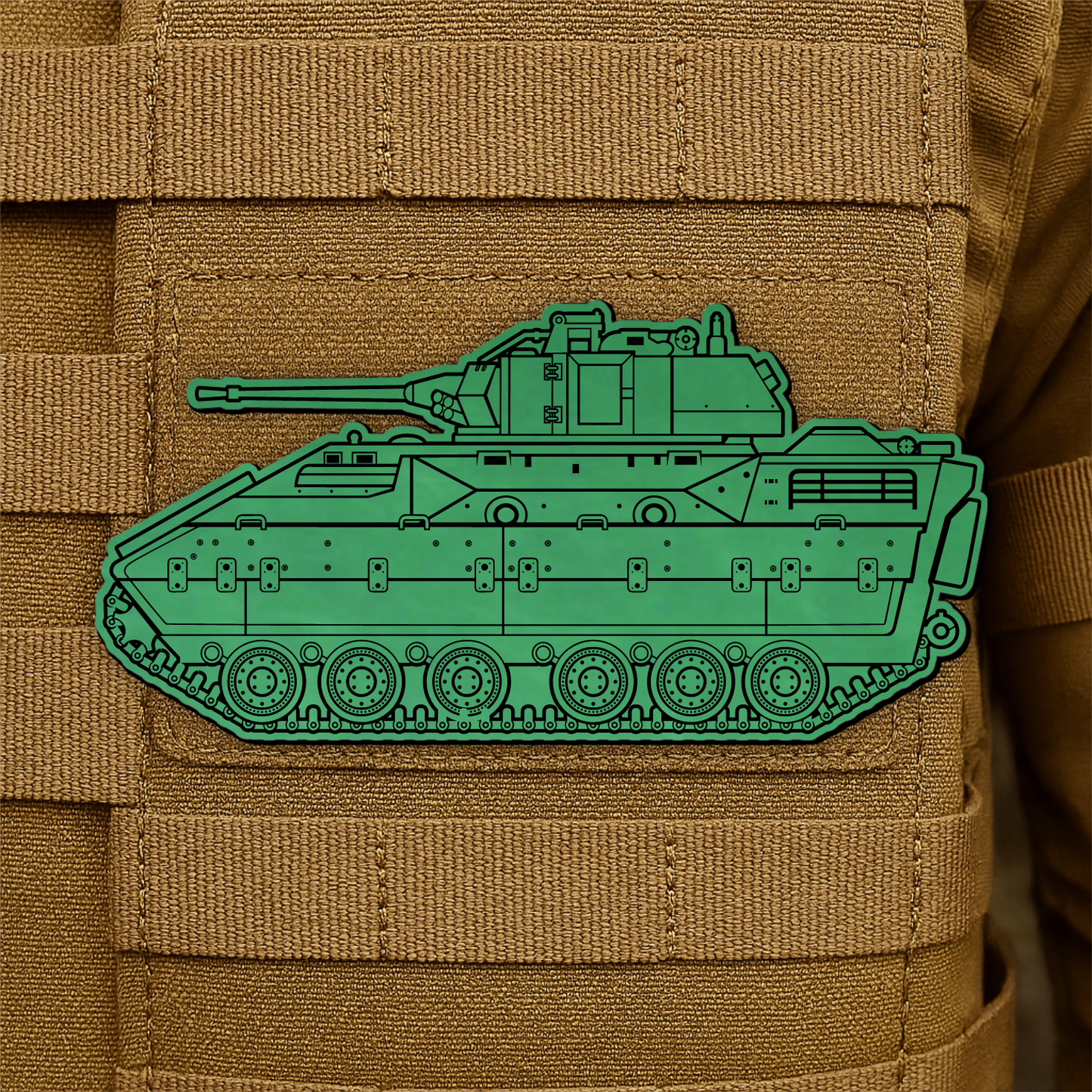 M2/M3 Bradley Fighting Vehicle Engraved Morale Patch – 1.4” x 3” Hook & Loop Tactical Patch | Made in USA