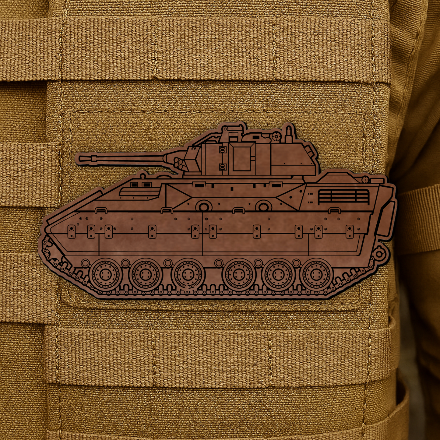 M2/M3 Bradley Fighting Vehicle Engraved Morale Patch – 1.4” x 3” Hook & Loop Tactical Patch | Made in USA