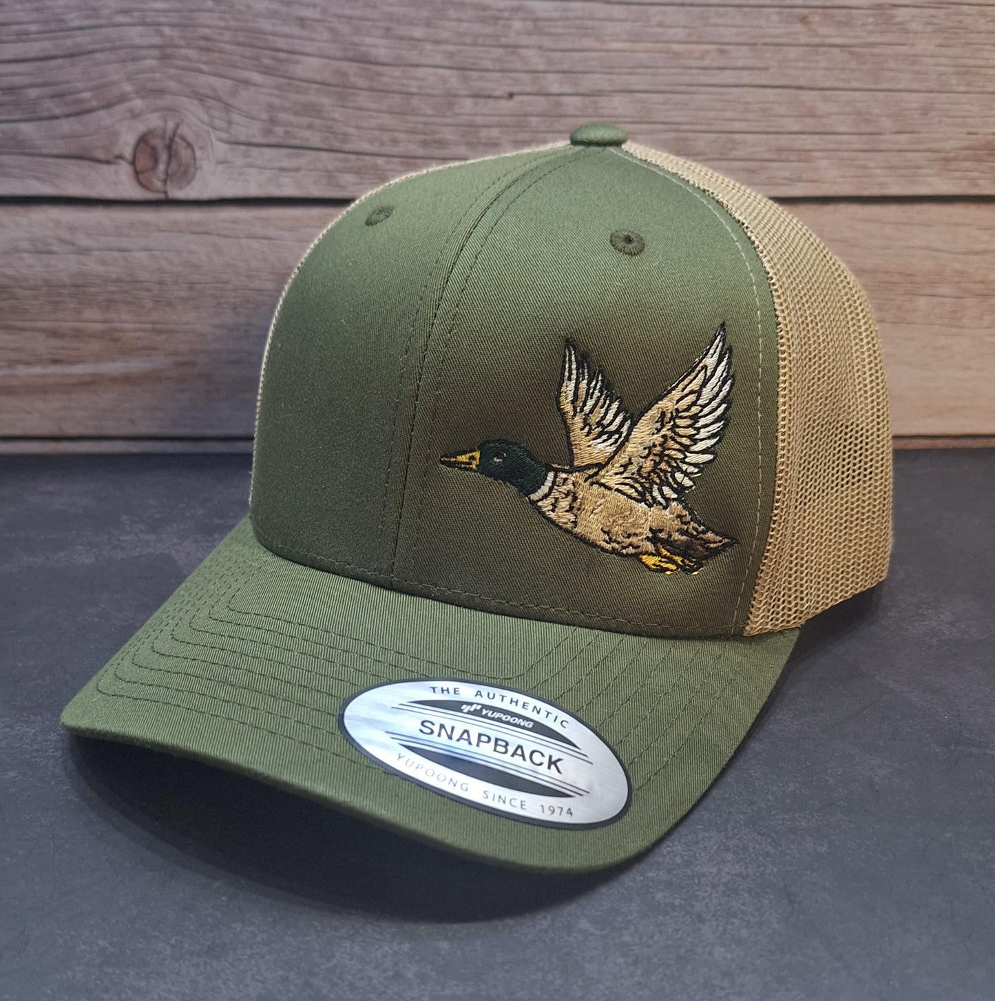 Duck Hunter Flying Mallard Embroidered Cap