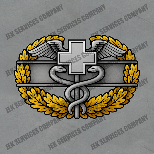 Army Master Combat Medic Badge Sticker – Army Veteran Vinyl Decal, Waterproof