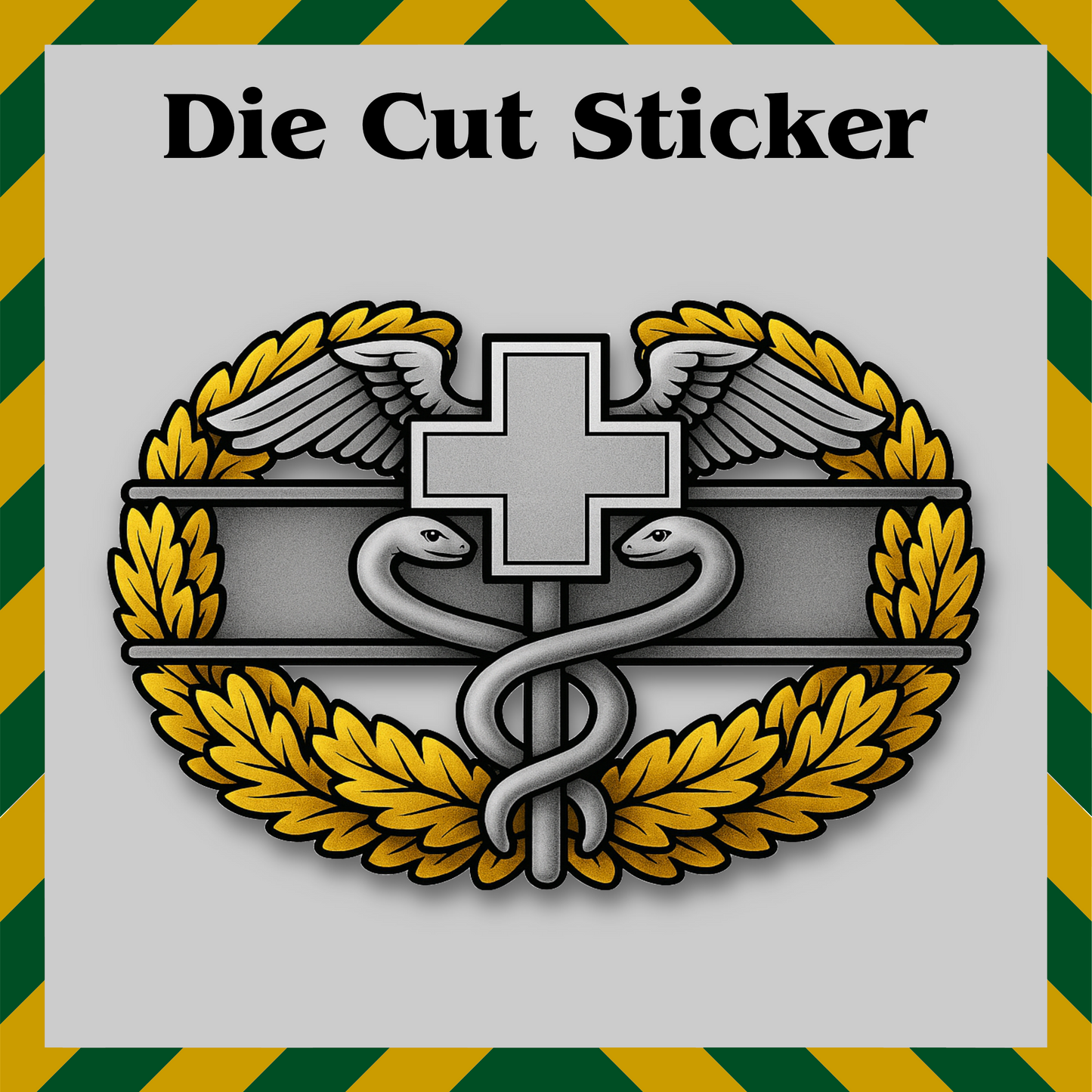Army Master Combat Medic Badge Sticker – Army Veteran Vinyl Decal, Waterproof
