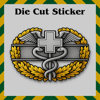 Army Master Combat Medic Badge Sticker – Army Veteran Vinyl Decal, Waterproof