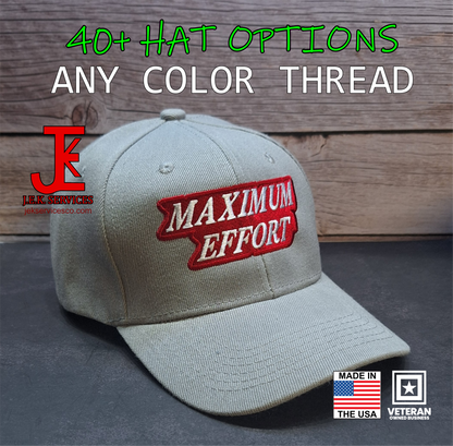 Maximum Effort Embroidered Snapback & Flexfit Caps