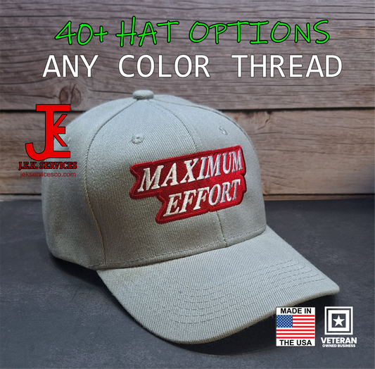 Maximum Effort Embroidered Snapback & Flexfit Caps