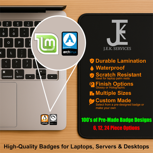 Linux Distro Case Badge Stickers – OEM & Custom